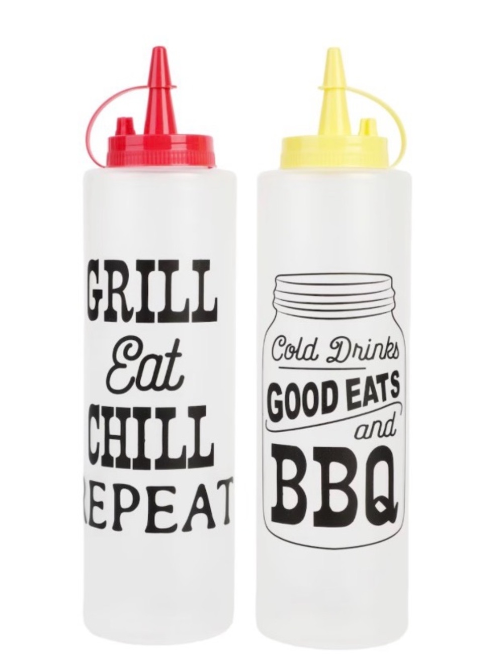 Red & Yellow BBQ Squeeze Bottle Set - New! 🌭🍔🍗